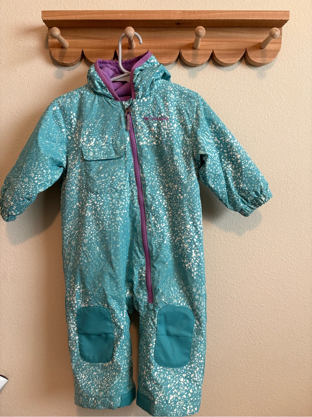 Columbia Toddler Snowsuit Purple with Teal Accents